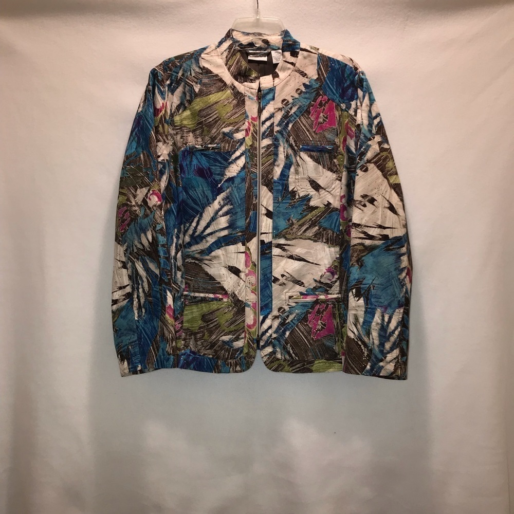 Chico’s Size 3 Multicolored Lightweight Jacket - Picture 2 of 8